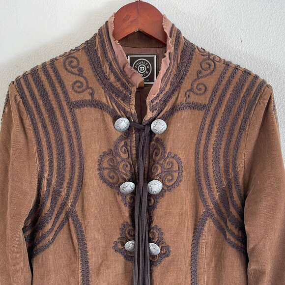 DOUBLE D RANCH Thin Wale Corduroy Duster/Jacket: Conchos & Ties; NWOT! SMALL - Picture 3 of 11